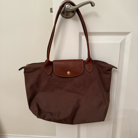 Longchamp Le Pliage Tote Bag Green/Brown - Picture 2 of 10